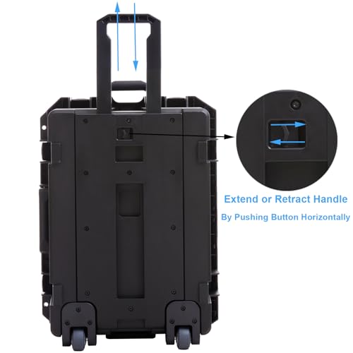 27 Inch Waterproof Hard Case with Wheels Customizable Foam C9426