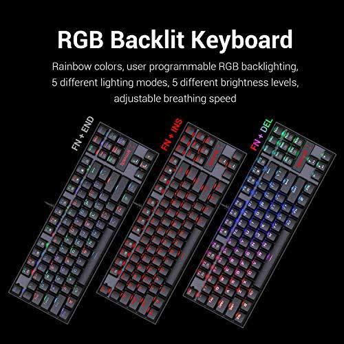 87 Key RGB Backlit Mechanical Gaming Keyboard J162