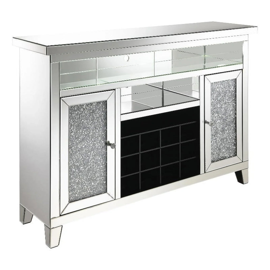2-door Wine Cabinet with Lighting Mirror A667