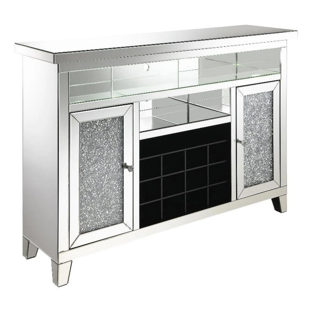 2-door Wine Cabinet with Lighting Mirror A667