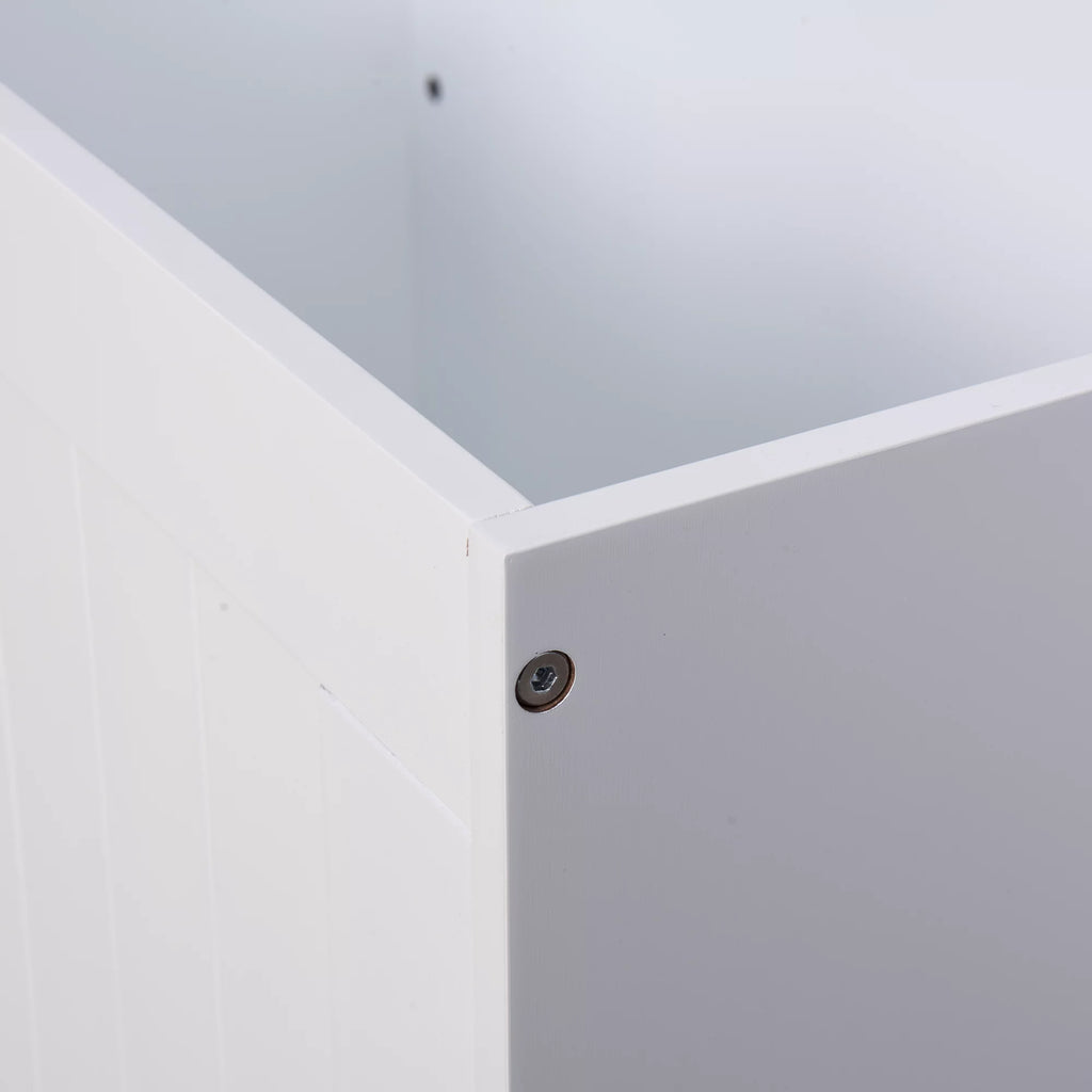 White Lift Top Storage Bench with Safety Hinge R1192