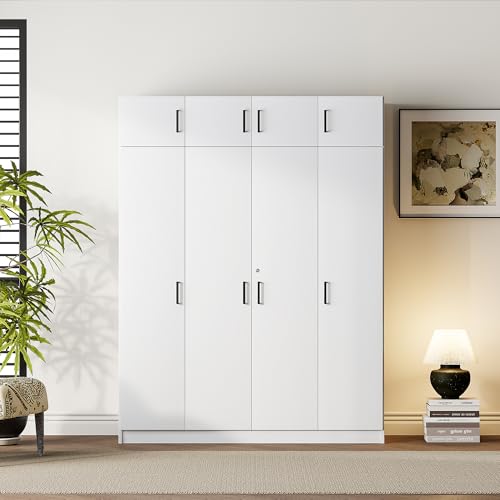 Wood Clothes Storage Cabinet with Sliding Door and 2 Drawers V2784