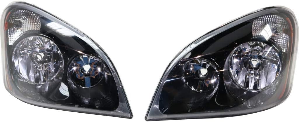 Headlight Assembly for Freightliner Cascadia 2008-2014 Halogen Black X8696