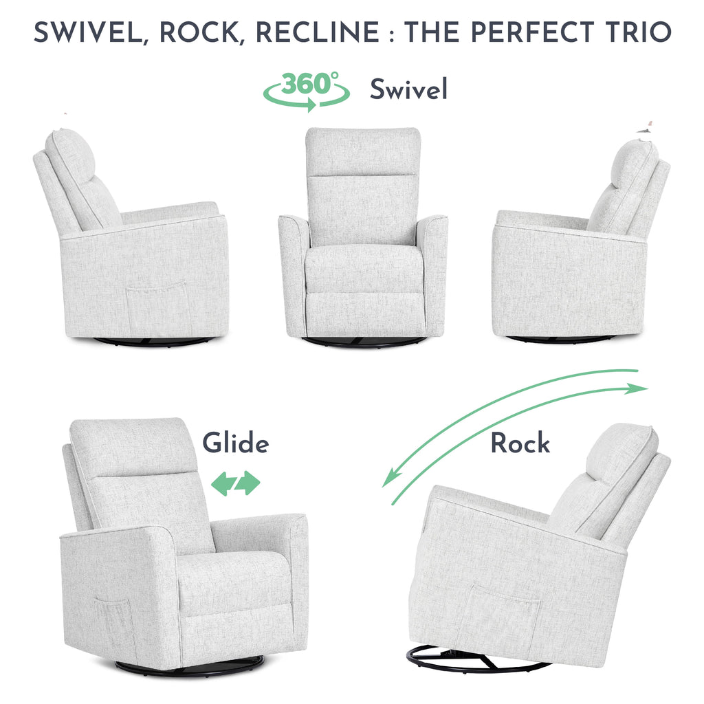 Fog Grey Swivel Glider with Ottoman L33202
