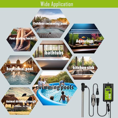 240V 3000W Submersible Electric Immersion Water Heater with Thermostat and GFCI Y3065