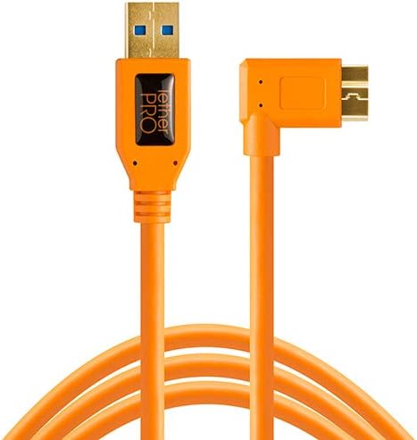 USB 3.0 to Micro-B Right Angle Cable, 15' (4.6m), Orange E829