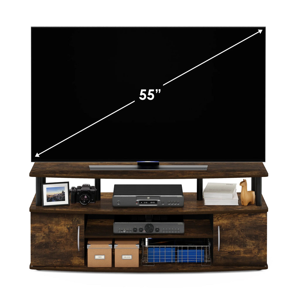 Large Entertainment Center for 55-IN TV, Amber Pine/Black U808
