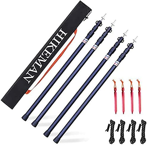 Silver 4poles Aluminum Telescoping Tarp Poles X226768