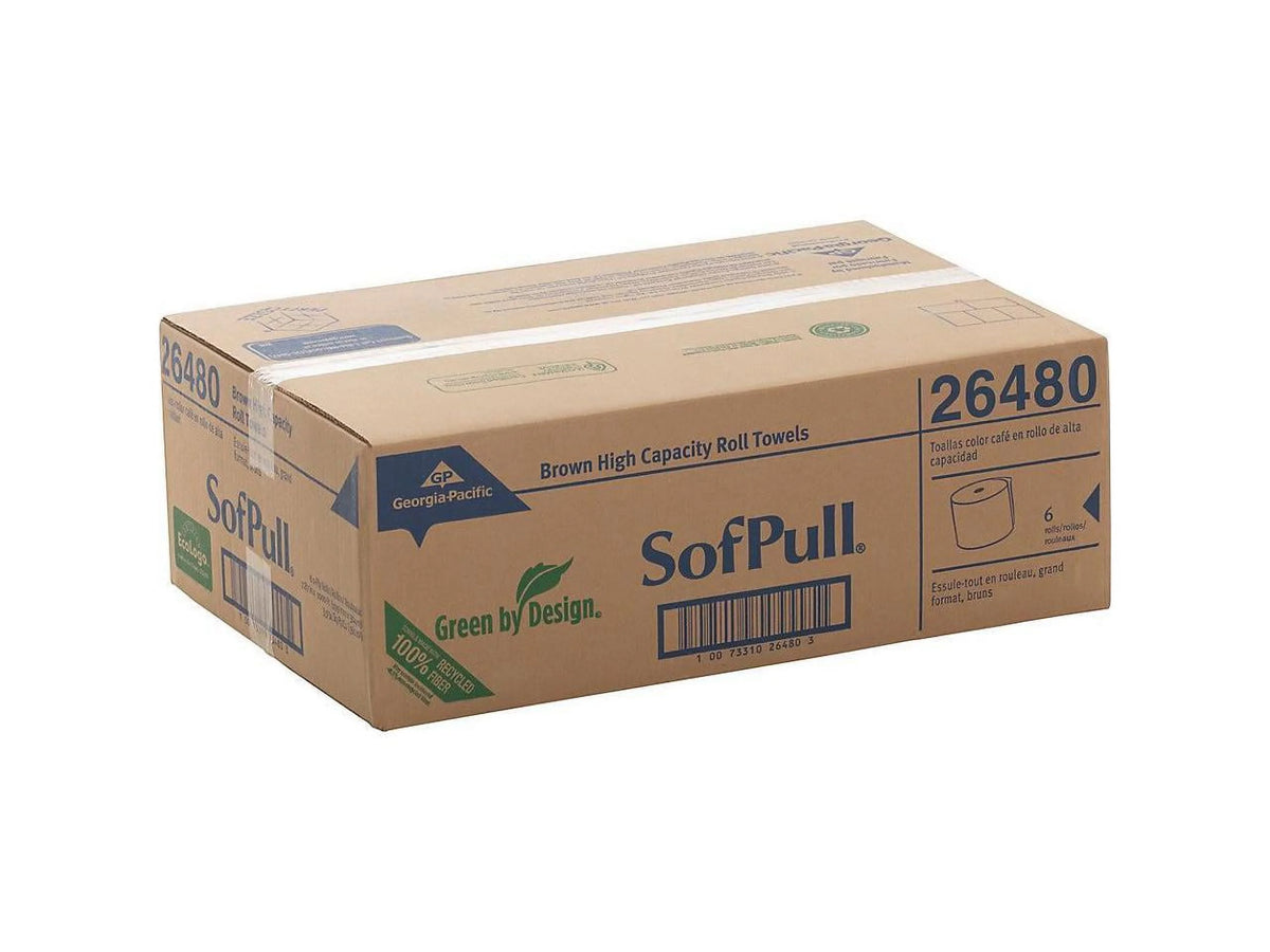 Brown Nonperforated Hardwound Roll Paper Towel 6 Rolls U21524