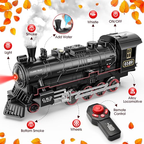 Train Set with Steam Locomotive, Light Up Cars and Tracks Y916