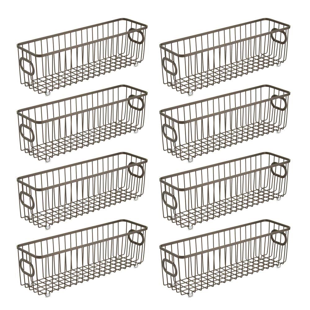 Metal Bathroom Storage Organizer Basket Bin, 8 Pack G4239