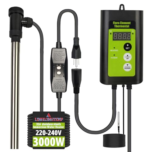 240V 3000W Submersible Electric Immersion Water Heater with Thermostat and GFCI Y3065