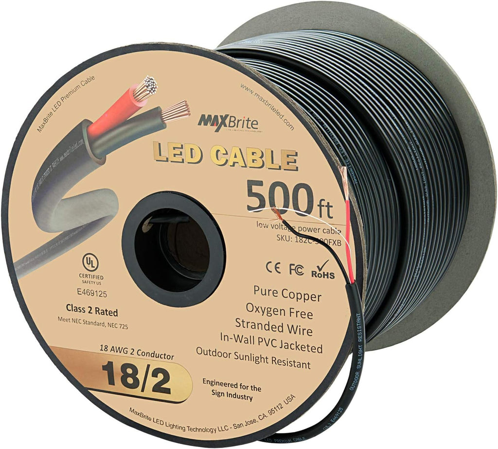 200 ft 18AWG 2 Conductor Black Sleeve Speaker Wire A21063