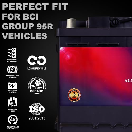 AGM Car Battery 12V 60 AH 680 CCA BCI Group Size 47 D327804