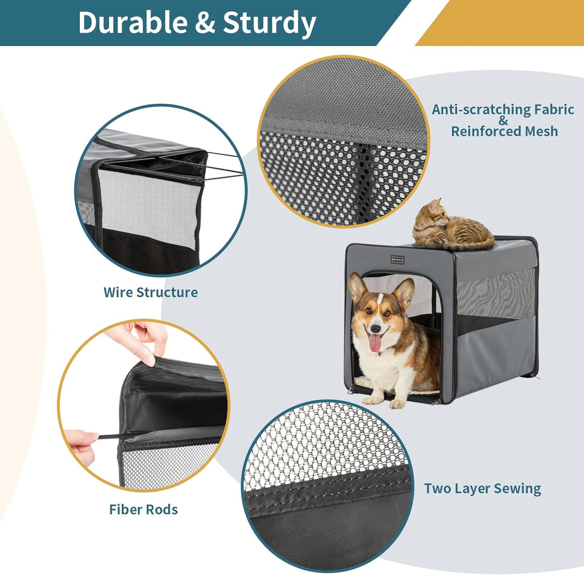 Collapsible Large Dog Travel Crate L2118