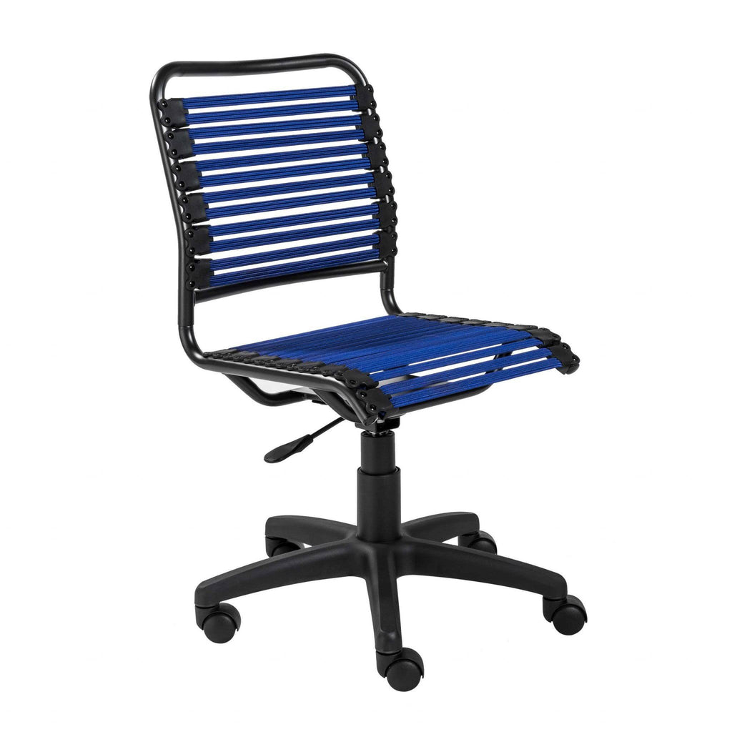 Red Flat Bungie Cords Low Back Office Chair with Graphite Black Frame and Base M4931
