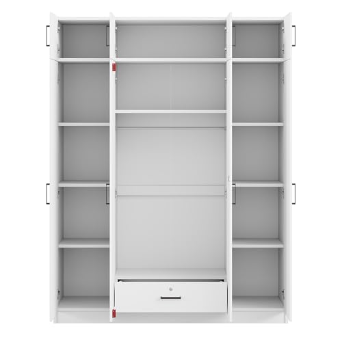 Wood Clothes Storage Cabinet with Sliding Door and 2 Drawers V2784