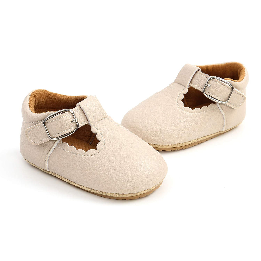 Beige Baby Girl Mary Jane Flats Dress Shoes Z5114