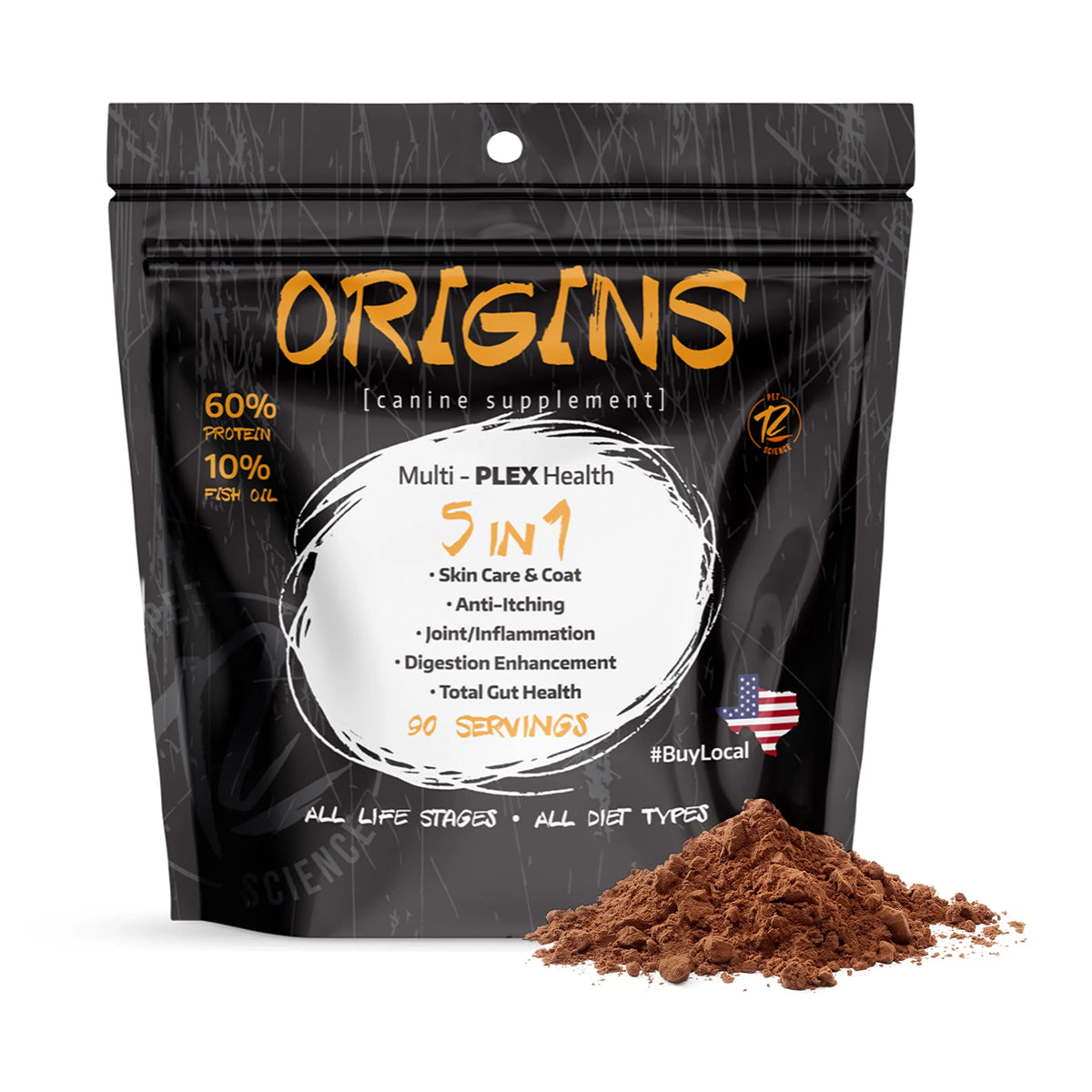 5-in-1 Dog Supplement Powdered Food Topper with Omega 3 Fish Oil 5 lbs P1850