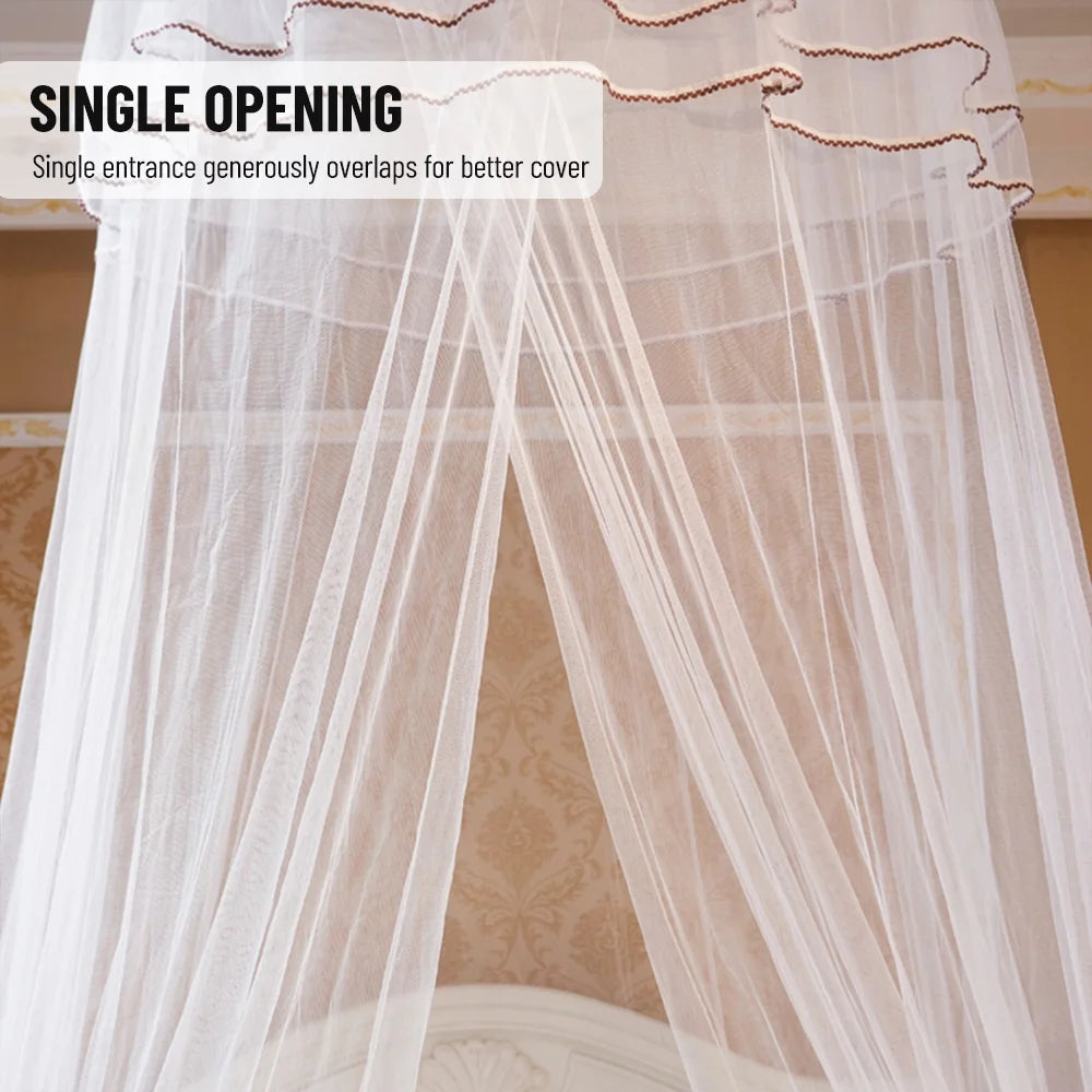 White Dome Bed Canopy Fine Mesh Net Lace Curtain X425