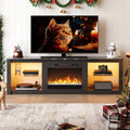 Black Electric Fireplace TV Stand C63376