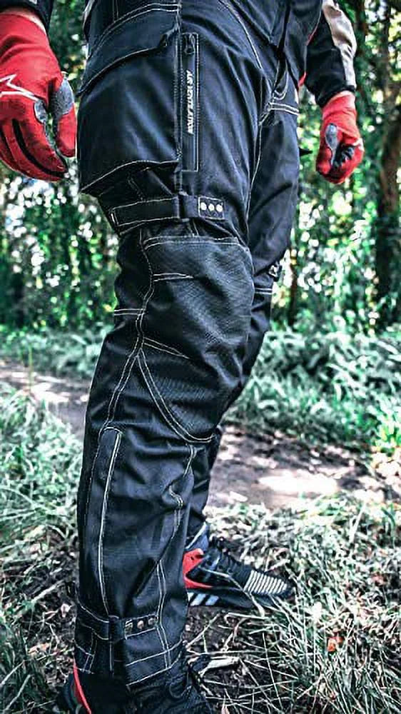 Black Waterproof CE Armored Motorcycle Pants R918070