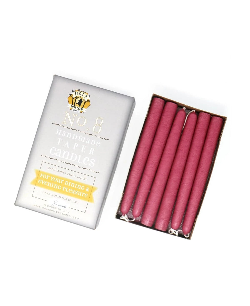 Colonial Pink Taper Candles, Set of 12 I723042