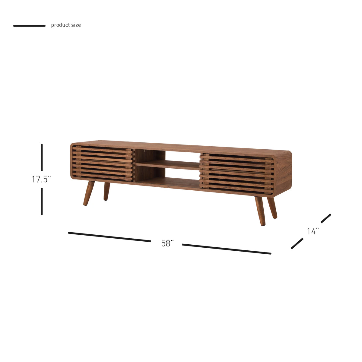 58" Slat Low TV Stand U878675