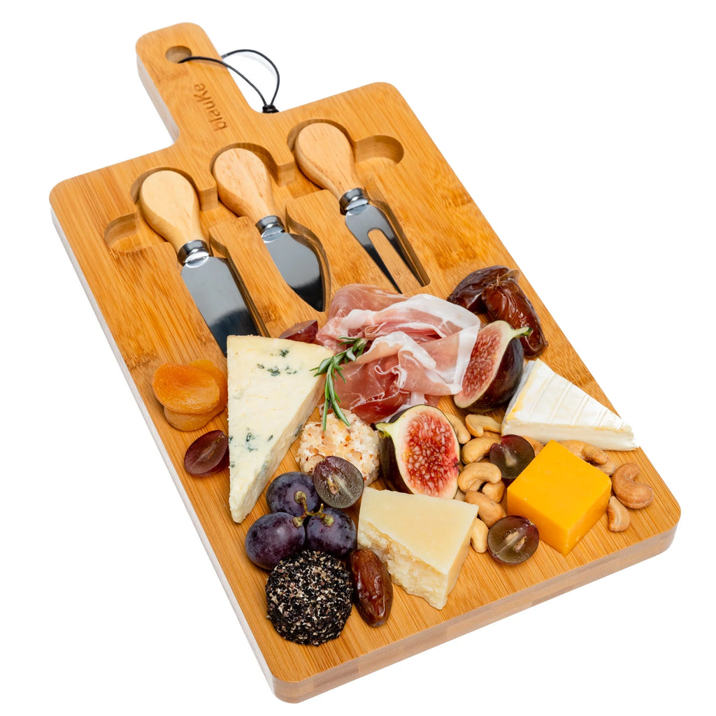 Bamboo Cheese Board and Knife Set 12x8 inch W73156