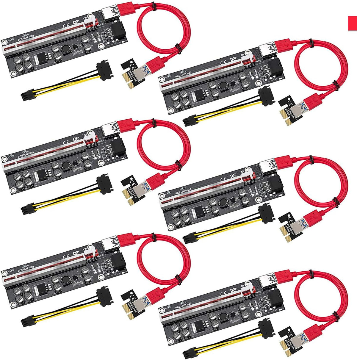 1X to 16X PCIE Riser Adapter Card 6-Pack F558276