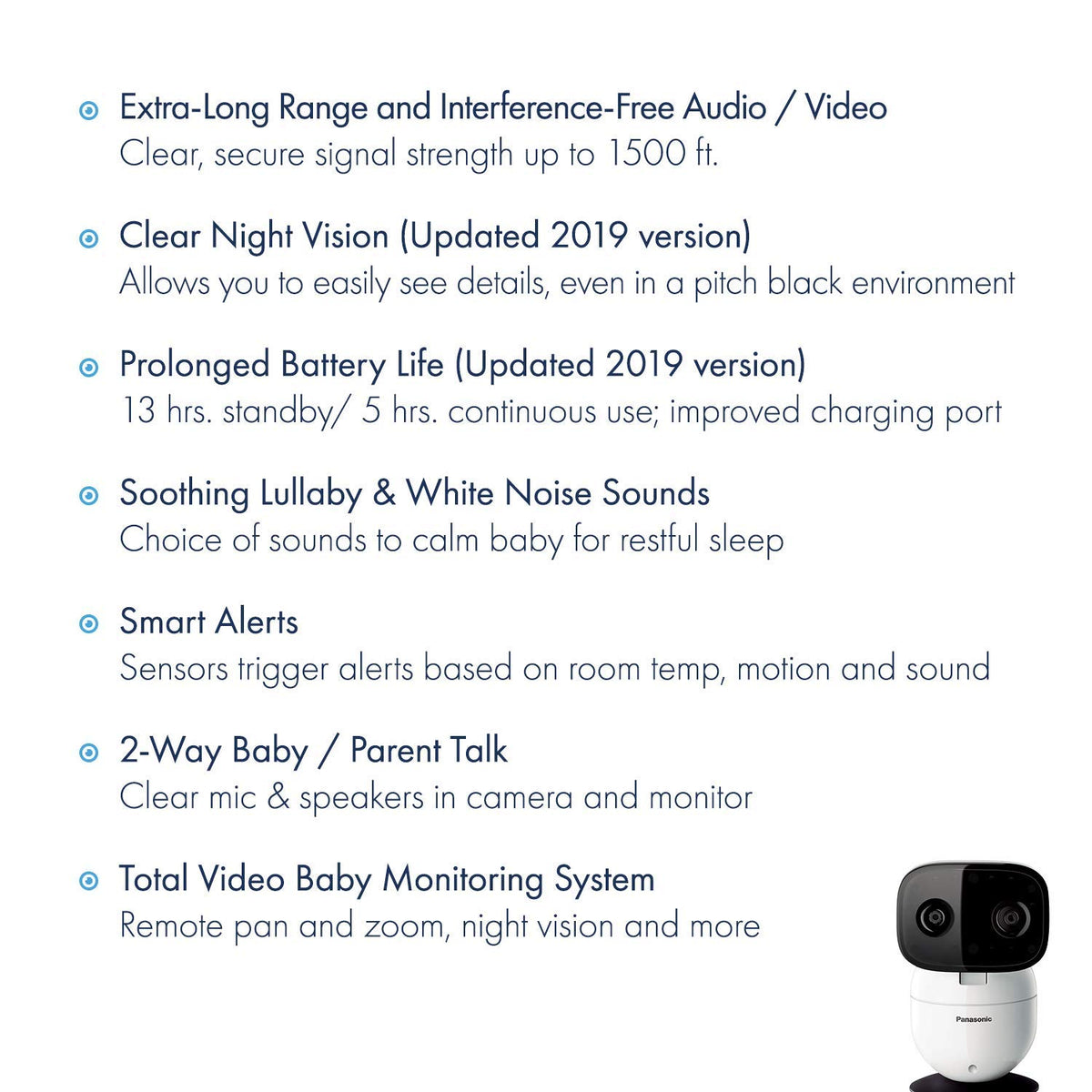 Baby Monitor with Camera and Audio, 3.5” Color Video, 2-Way Talk U9636