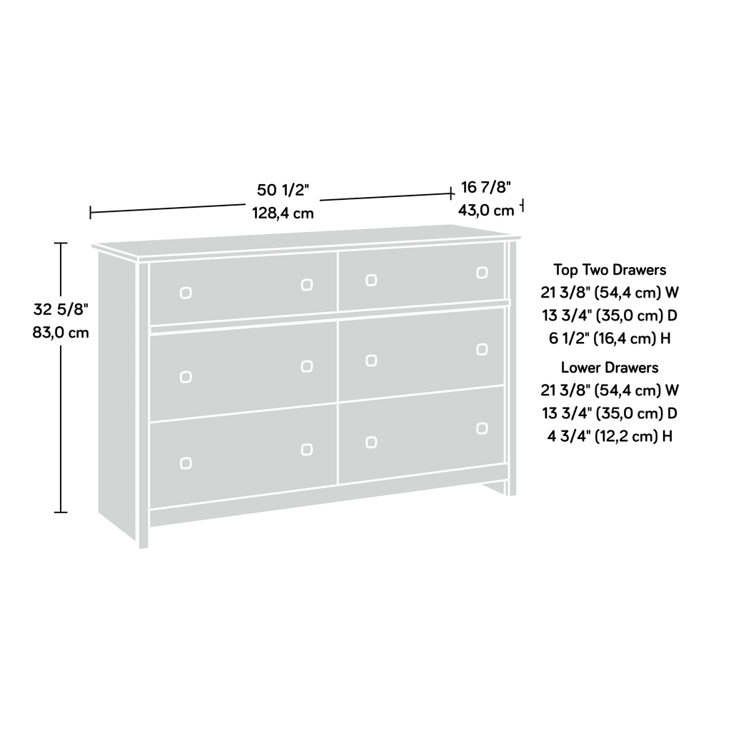 White 6-Drawer Dresser R1921
