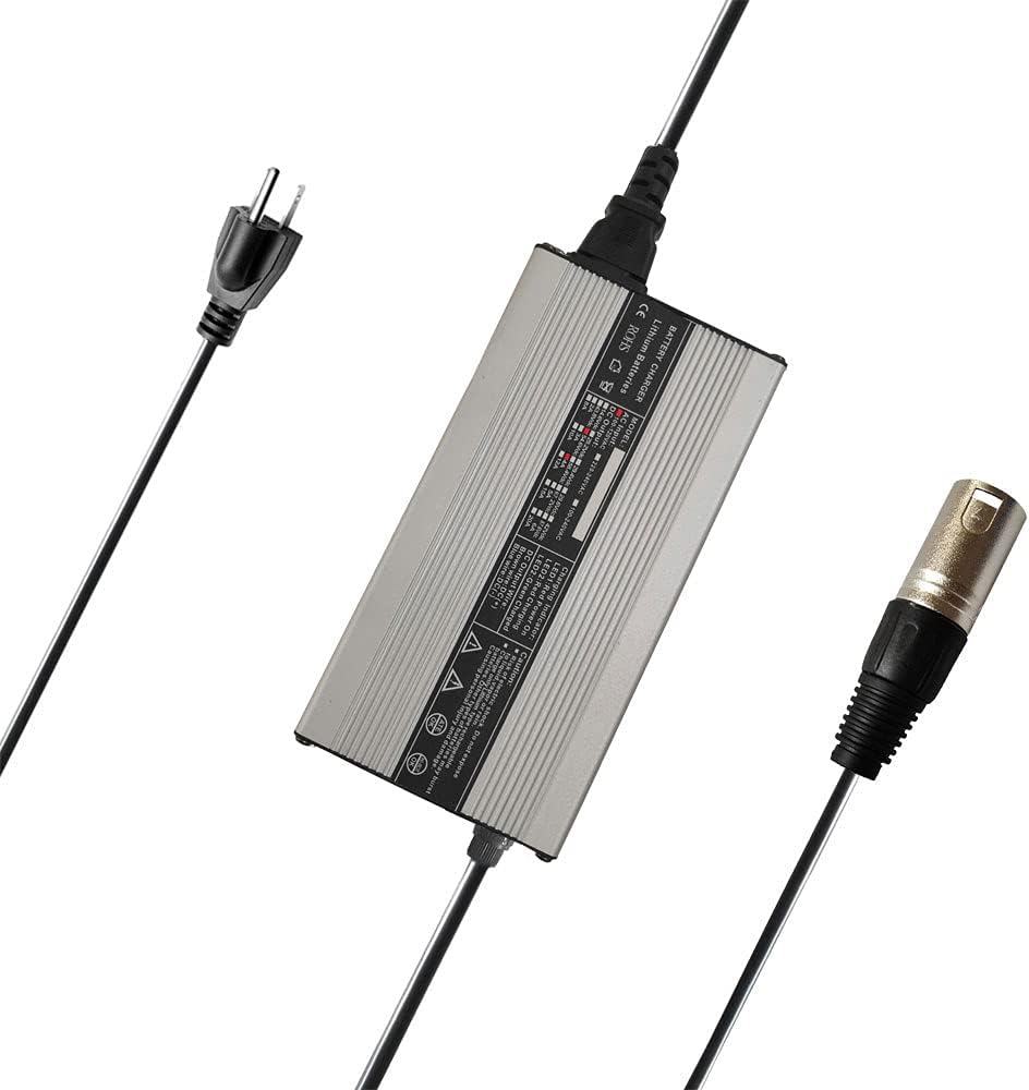 54.6V 4A Battery Charger for 48V 13S Lithium Battery with 3-Pin XLR Connector Pack of 2 V857