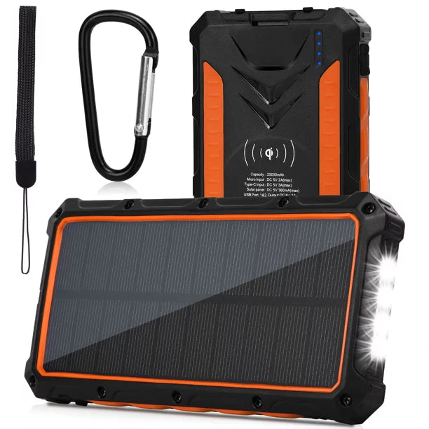 20,000mAh Solar Power Bank with Type C Input Port A442740