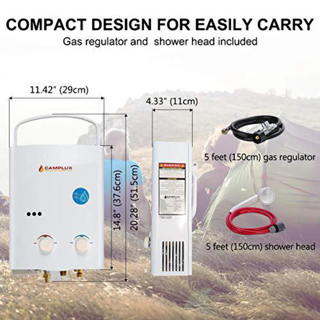 5L 1.32 GPM Portable Propane Tankless Water Heater C787