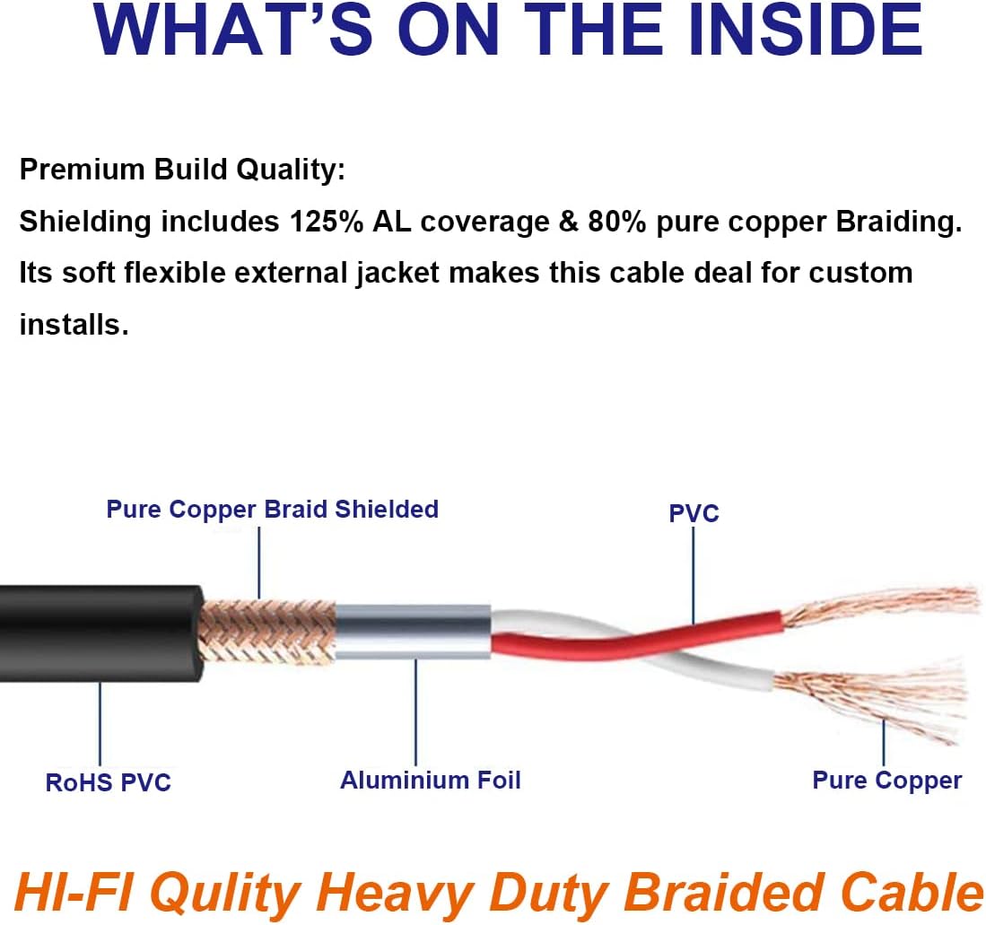 20 FT Colored Nylon Braided Balanced XLR Microphone Cable X447