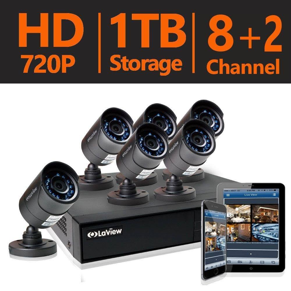 6 HD 720p Security Camera System, 8 Channel CCTV U7273