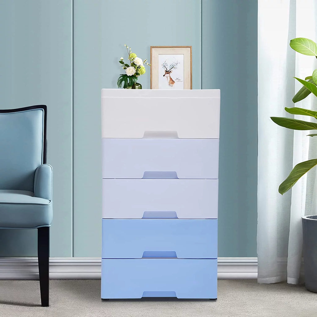 5 Drawers Plastic Storage Cabinet Dresser J53847