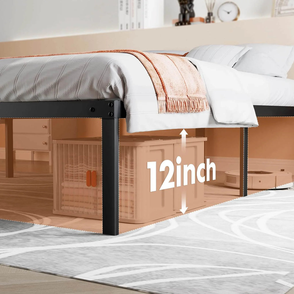 Queen Storage Metal Platform Bed Frame Y36446