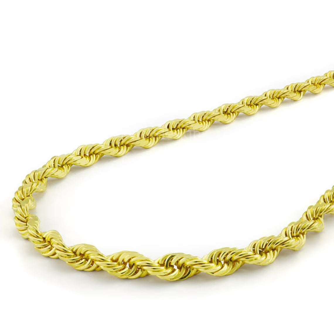 14k Gold Plated 925 Sterling Silver Italian Rope Chain 4mm T65533