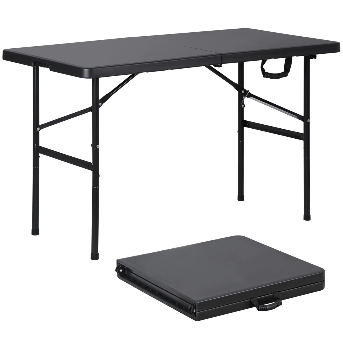 4 Ft Black Folding Plastic Table O6709