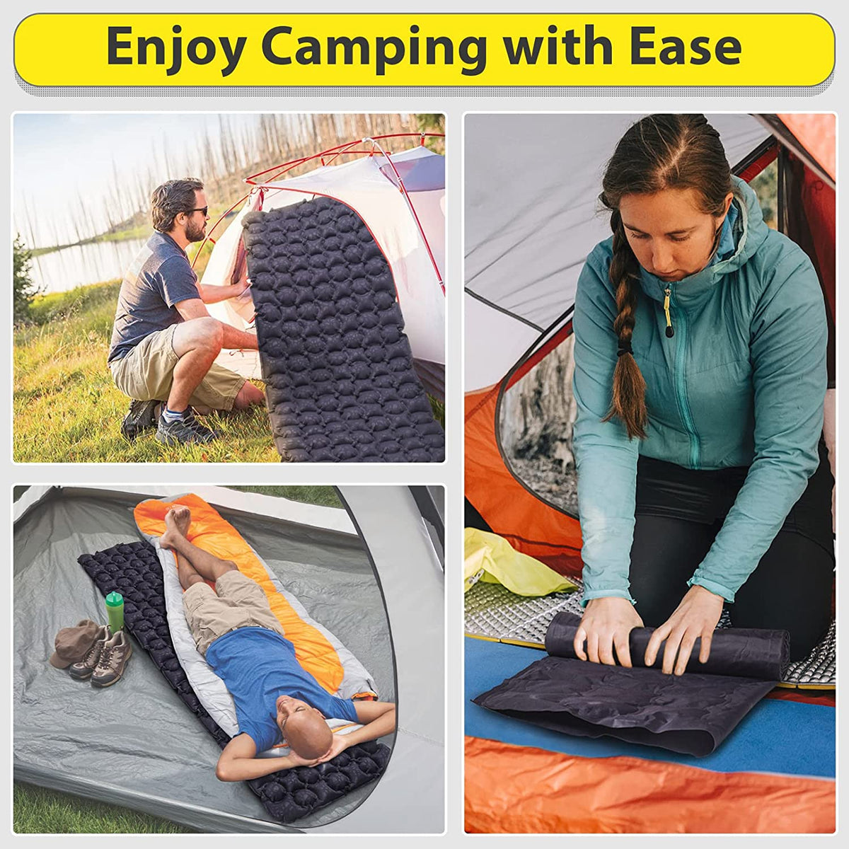 Navy Blue One Person Camping Mattress Z29862
