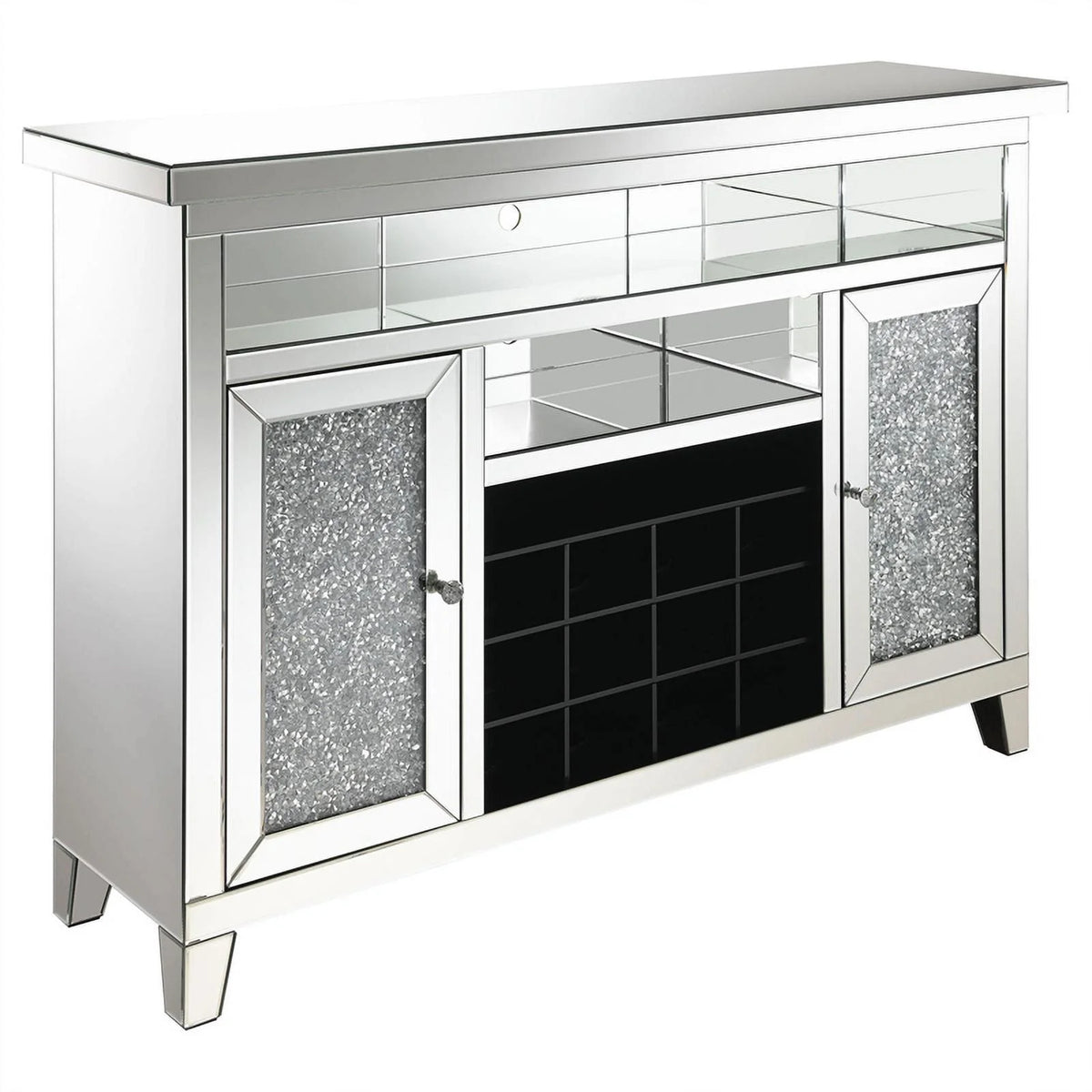 2-door Wine Cabinet with Lighting Mirror A667