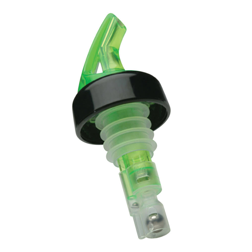 1.125 oz Shamrock Green Measured Liquor Pourer with Collar - 12/Pack J459
