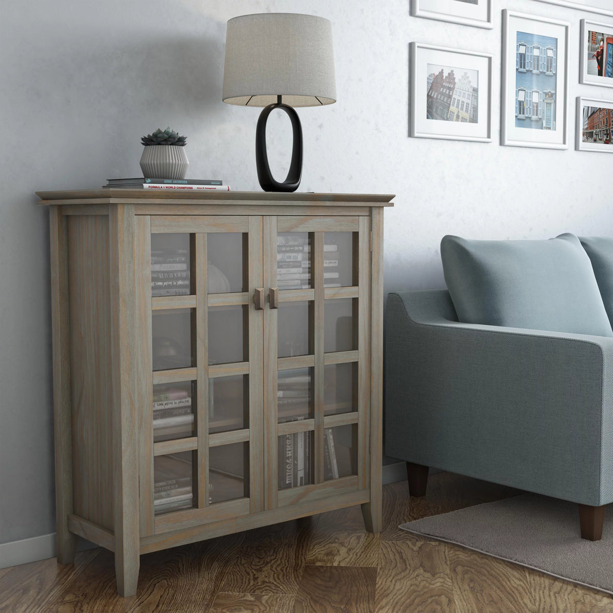 Solid Wood 38 inch Wide Storage Cabinet N386