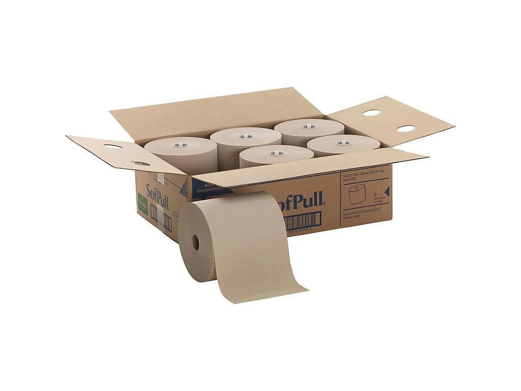 Brown Nonperforated Hardwound Roll Paper Towel 6 Rolls U21524
