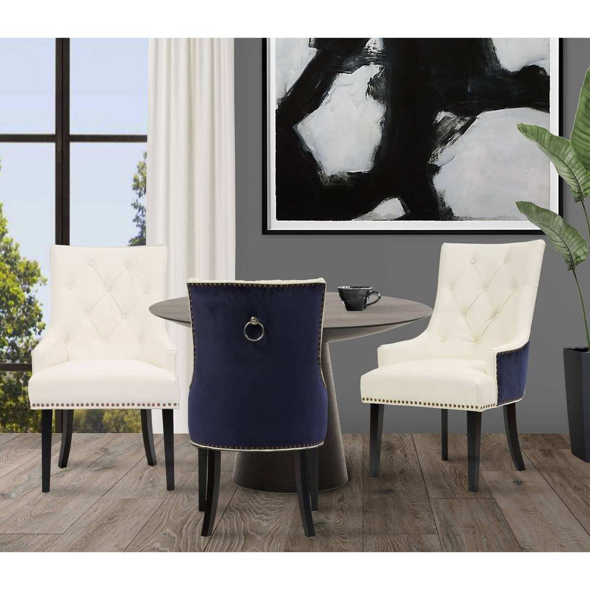 Button Tufted PU Leather Dining Side Chair C561446