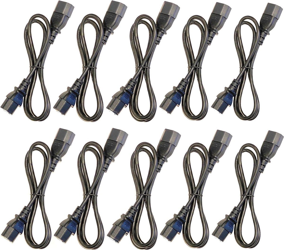 3 Foot IEC 320 NEMA C13 C14 10A 18AWG AC Power Cord N17514