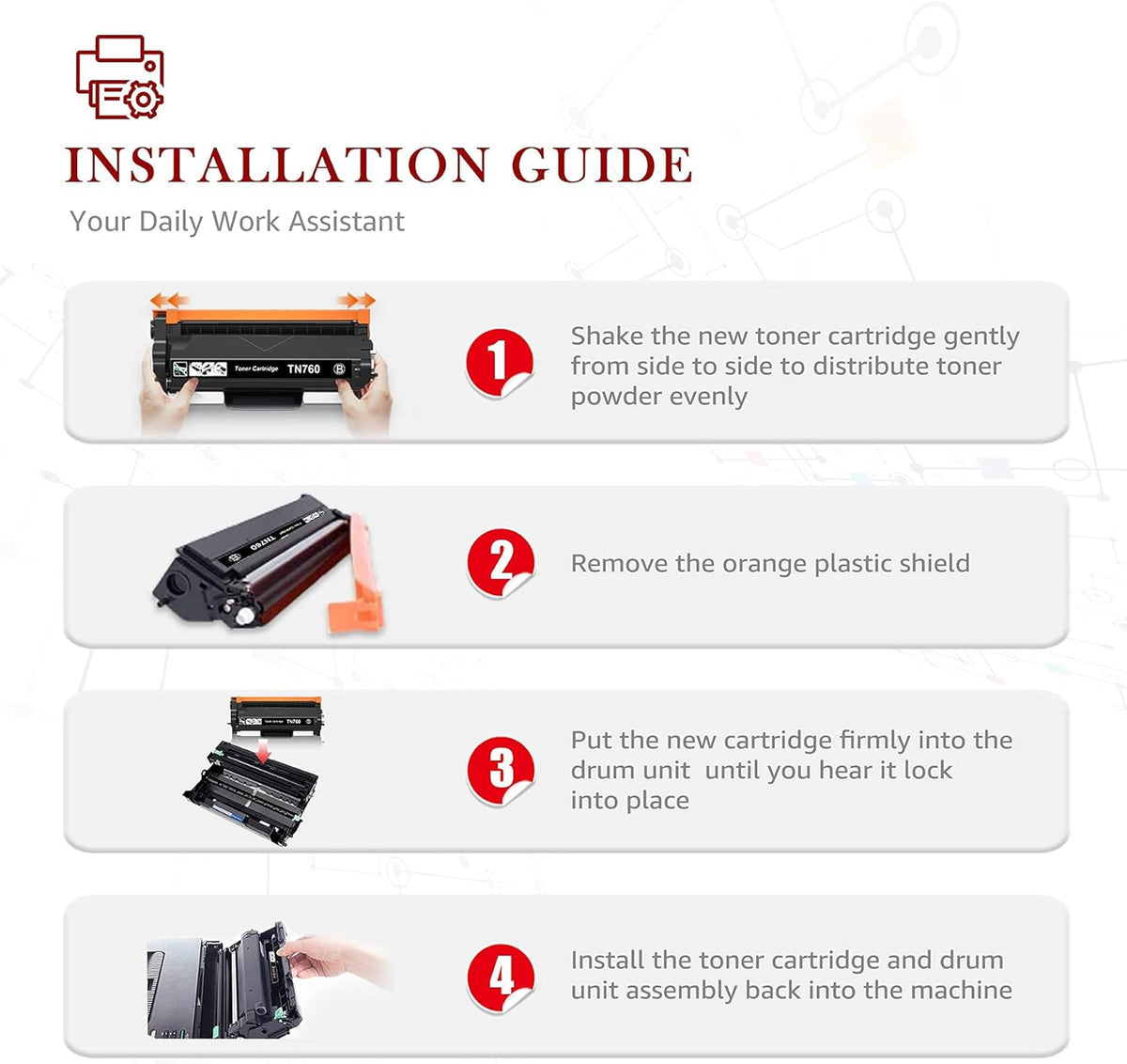 Black 4-Pack Toner Cartridge Replacement F627