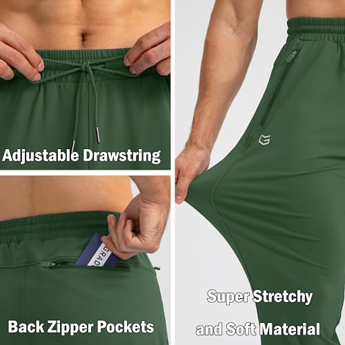 Men's Sweatpants with Zipper Pockets Tapered Joggers Athletic Pants A608